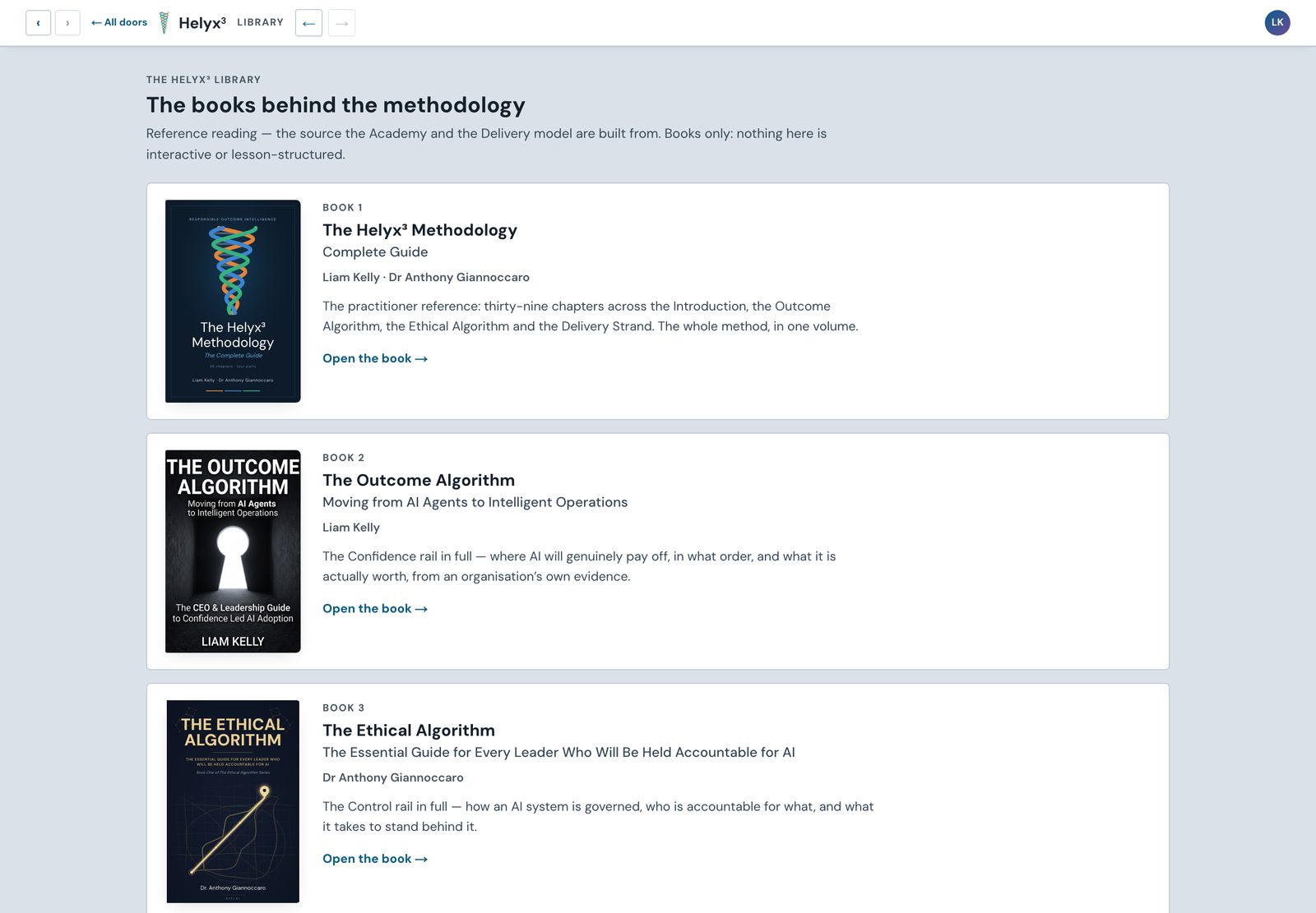 The Library shelf showing the methodology books